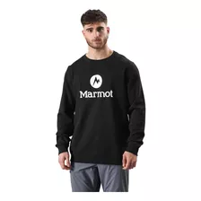 Poleron Hombre Marmot Circle Logo Crew Negro