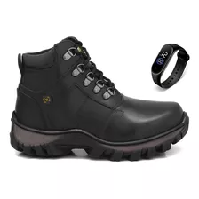 Botas Adventure Coturno Couro Legitimo Palmilha Gel + Brinde