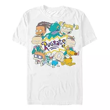 Nickelodeon Rugrats Gang Camiseta, Blanco, Mediano