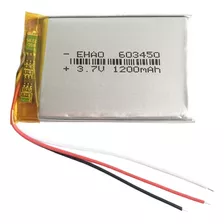 603450 3,7v Com 3 Fios 1200mah 6mm X 34mm X 50mm 