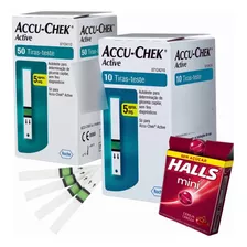 Tiras Accu Chek Active Roche Kit 60 Fitas Reagentes E Brinde