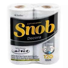 Papel Toalha Snob Decora 22cm Pacote 2 Rolos 60 Folhas