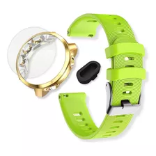 Pulseira Sport + Capa Gold + Plug + Película Para Garmin 55 