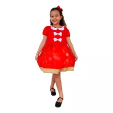 Vestido Infantil Temático Natal 1 A 12 Anos