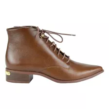 Bota Feminina Jorge Bischoff Couro Cano Curto Marrom - J173