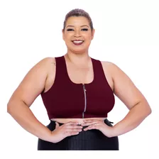 Top Fitnes Plus Size G1 G2 G3 Com Ziper E Bojo Removível