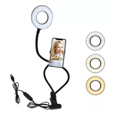 Selfie Anillo De Luz Led 10 Cm + Soporte Para Celular