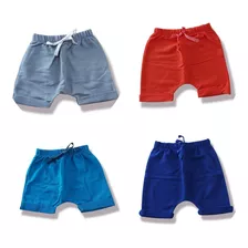 Kit 5 Shorts Bermuda Saruel Moletinho Menino Menina P Ao 4