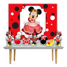 Painel Minnie Princesa E Enfeite De Mesa