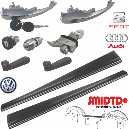 Kit Chapas Manijas Estribos Cromada Vw Sedan 1.5 67-73 Vocho Foto 3