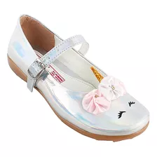 Zapato Niña Unicornio Princesa Zapatillas 01 Plata Tornasol