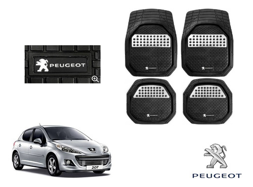 Tapetes 3d Logo Peugeot + Cubre Volante 207 2008 A 2014 Foto 2