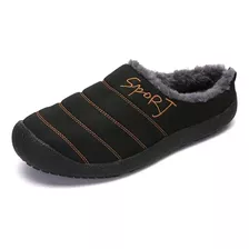 Zapatillas Winter Home Para Hombre Con Pelo Grueso De Felpa