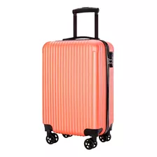 Mala De Viagem Fox Abs 4 Rodas De Bordo Cor Rose Listras