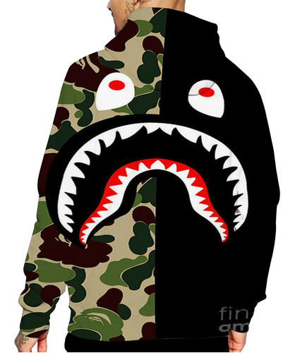 Deportes Casual Suéter Bape Camuflaje Verde Negro Shezan Kis Deportes Casual Suéter Bape Camuflaje Verde Negro Shezan Kis