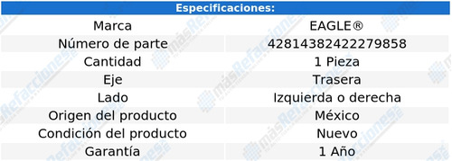 Base Amortiguador Trasero Honda Civic 2001 - 2002 1.7l Eagle Foto 3