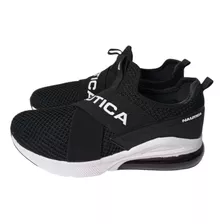 Tenis Nautica Hombre Carpo Slip-on Sneakers Negro Talla Us8½