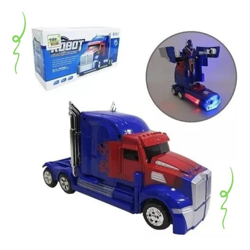 Caminhão Transformers Optimus Prime Pilha Vira Robô Som Luz