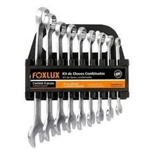 Jogo De Chave Combinada Foxlux Kit Com 9 Peças 8 A 19mm Cor Cinza