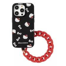 Funda Hello Kitty Saffiano Strap Negro iPhone 13 Pro Max