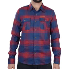 Camisa Masculina Gangster Ml Xadrez Flanela Vermelha 1527010