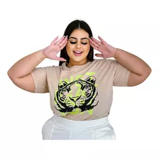 Blusa Feminina Plus Size T-shirt Algodão Varias Estampas