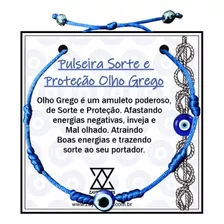 Pulseira 6 Seis Nós Azul Olho Grego Cabala Proteção Hematita