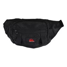 Canguro Quiksilver Grande Parche Bordado Color Negro