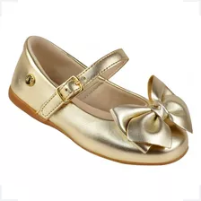 Sapatinho De Menina Sapatilha Infantil Sapato Social Dourado
