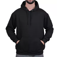 Blusa Moletom Canguru Masculino Quente Inverno Preto Macio