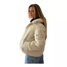 Campera De Abrigo Puffer Mujer Vinculo Engomada Off White