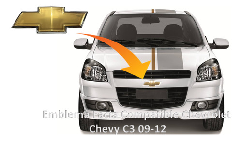 Emblema Facia Compatible Chevrolet Chevy C3 09-12 Foto 3