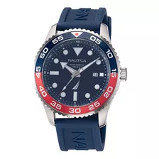 Reloj Hombre Nautica Nappbf144 Cuarzo Pulso Azul En Silicona