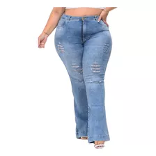 Calça Jeans Plus Size Feminina Darleene Com Elastano