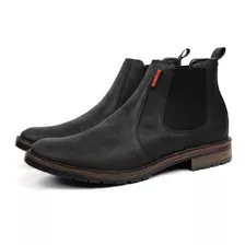 Bota Botina Conforto Masculina 100% Couro Sintético Rustico