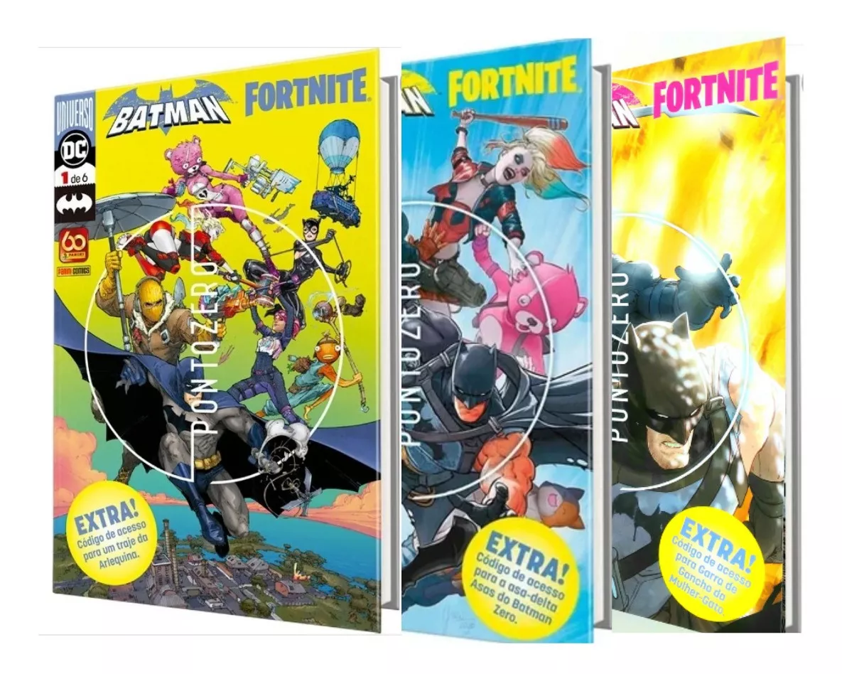 Revista Batman Fortinite Volumes 1/2/3 Códigos Lacrados
