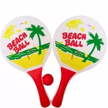 Set De 2 Paletas De Playa Con Pelota Juguete De Verano