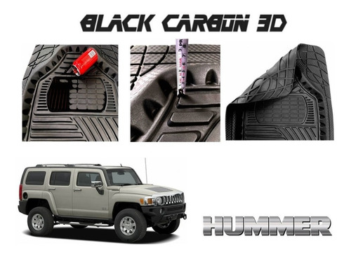 Tapetes Premium Black Carbon 3d Hummer H3 2006 A 2010 Foto 4
