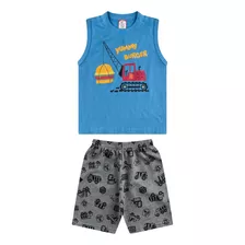 Conjunto De Bebe Verão Camiseta Bermuda/ Shorts Menino Calor