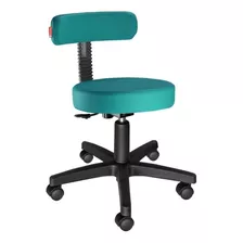 Cadeira Mocho Podologo Azul Turquesa