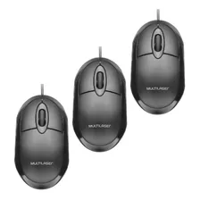 Kit 3 Mouse Com Fio Óptico Multilaser Atacado Barato Revenda