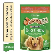 Sachê Purina Dog Chow Minis E Peq Salmão 100g Caixa C/ 15 Un