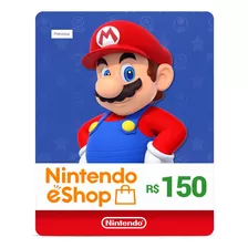 Gift Card Nintendo Switch 3ds Wii Eshop Brasil R$ 150 Reais