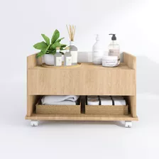 Gaveteiro Minimalista Com Rodinhas Multiuso Cozinha 60cm