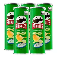 Kit 5 Batatas Chips Pringles 109g - Sabor Creme E Cebola