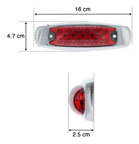 Plafon 12 Led Lateral Tipo Peter Fijo Y Estrobo Metalico F1 Foto 10