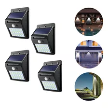 4 Arandela 30 Leds Luz Solar Com Sensor Noturno De Presença