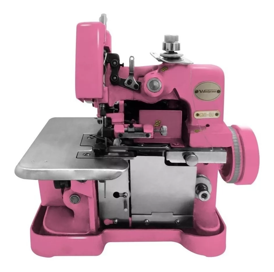 Máquina De Costura Semi Industrial Overlock Westpress Gn1-6d Portátil Rosa 110v