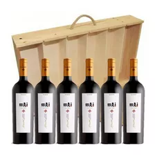 Estuche Madera Vino Kaiken Mai Malbec X 6 Unidades