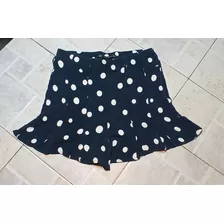 Falda Short Lunares, Cierre Lateral Talla L Zara